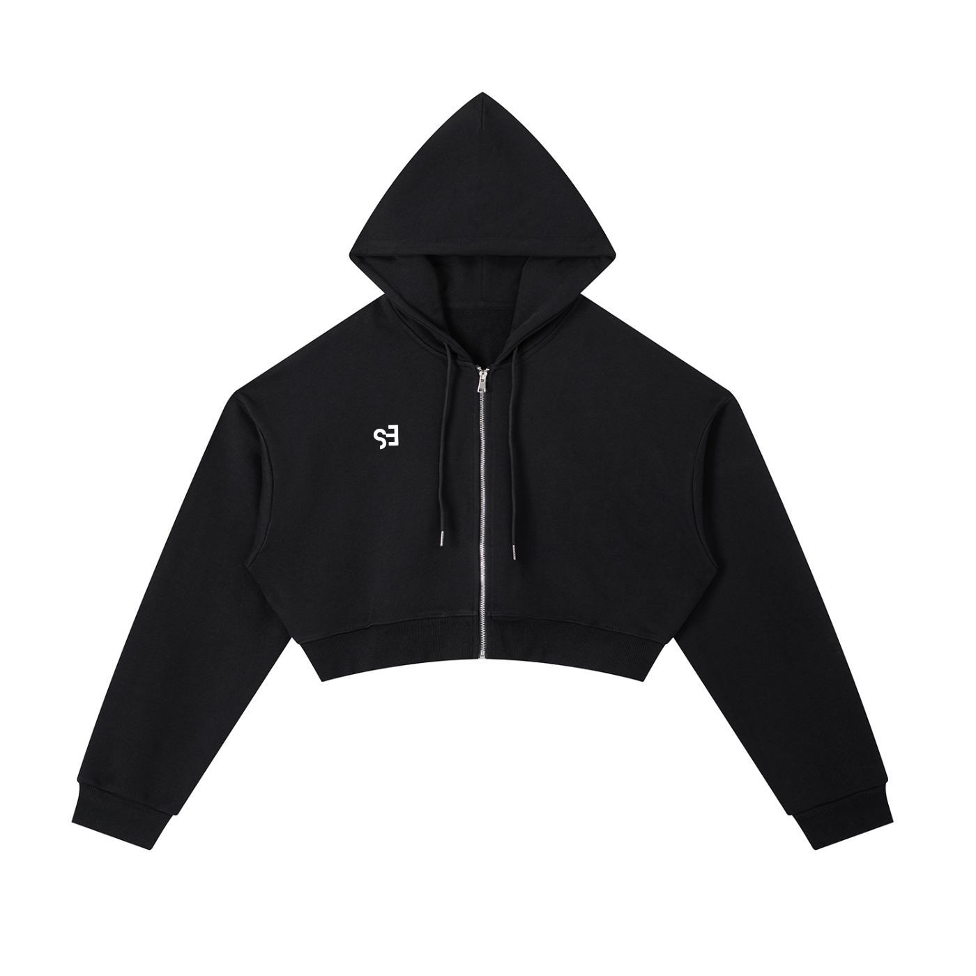 Essential Cropped Zip-Up Hoodie