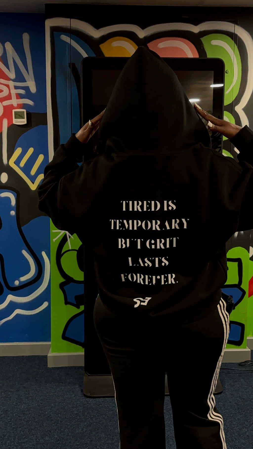 Unisex Contrast Plaid Boxy Zip Hoodie