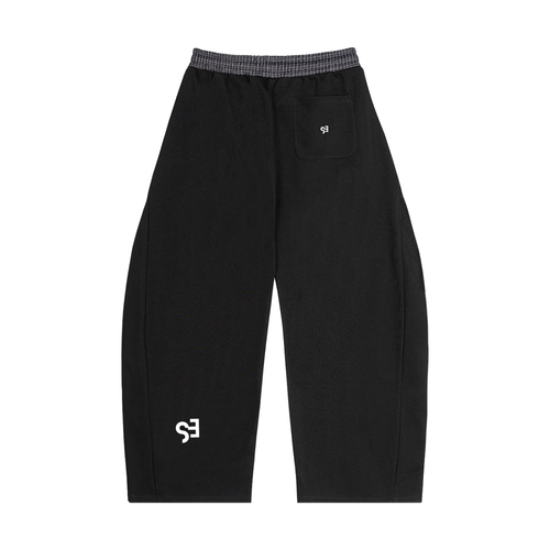 Unisex Plaid Waistband Barrel Sweatpants